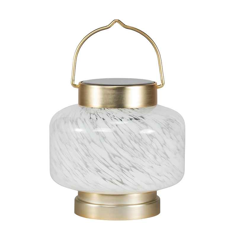 Hand-blown Solar Boater Lantern - Square